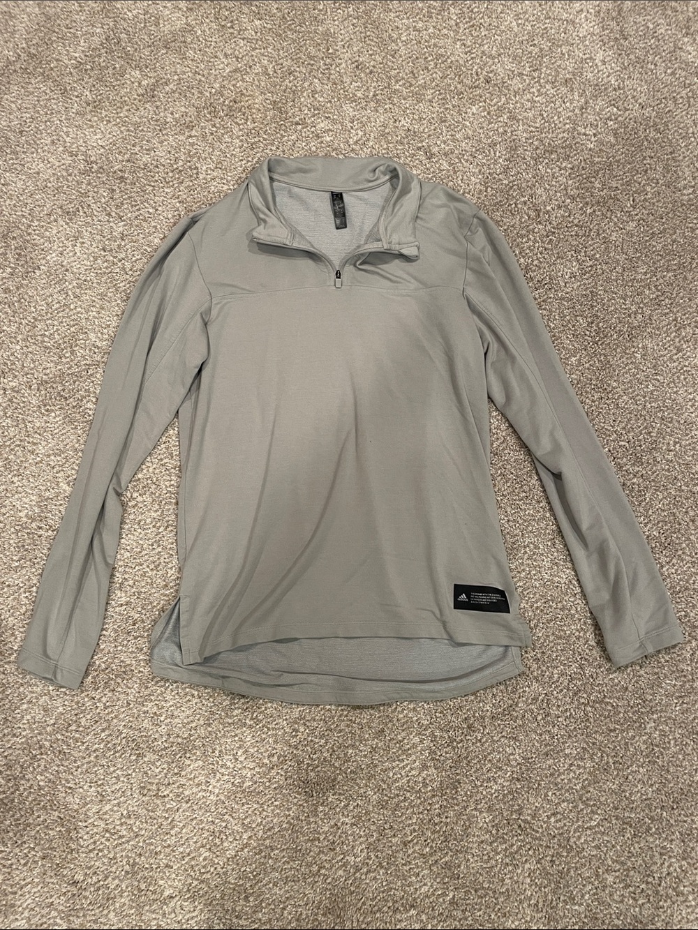 adidas Light Gray Pullover with Black Brand Patch